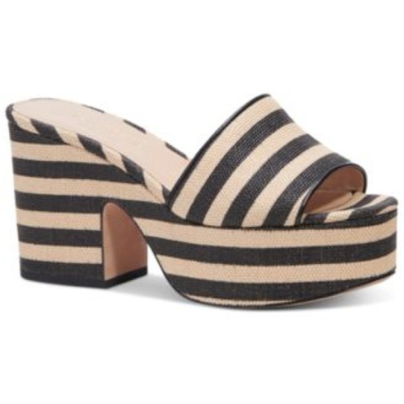 kate spade Shoes - Kate Spade New York Ibiza Platform Sandals Black White Stripe